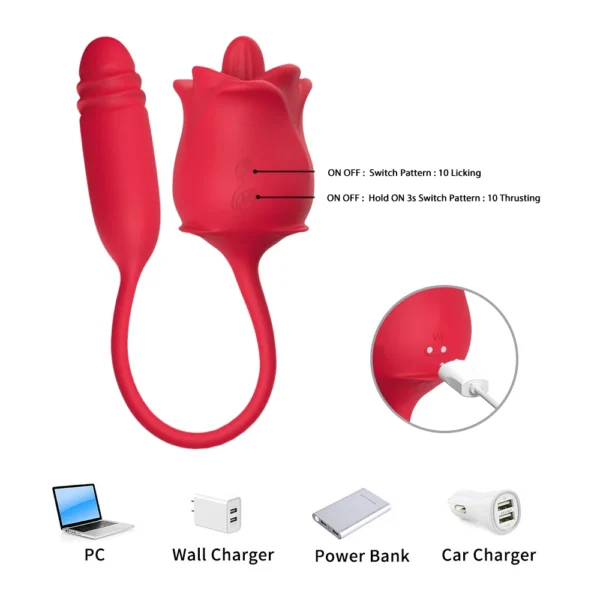 10-Mode Rose Vibrator Charging