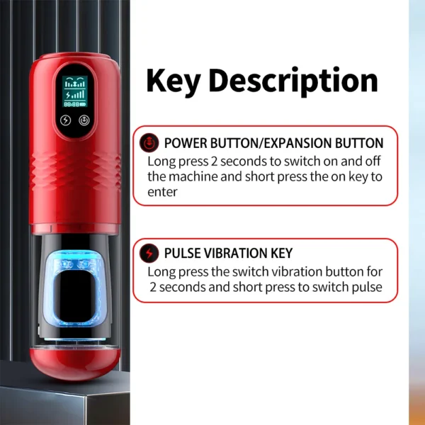 automatic male masturbator Function buttons