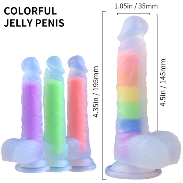 rainbow dildo Size