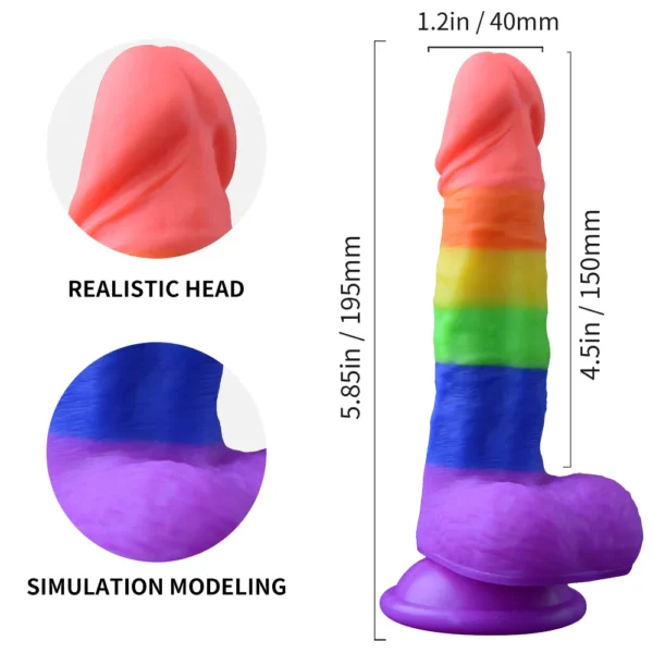 rainbow dildo full size