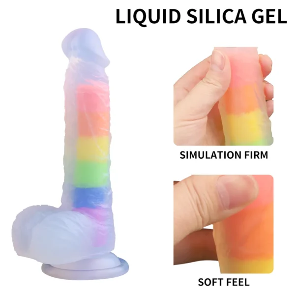 rainbow dildo silicone