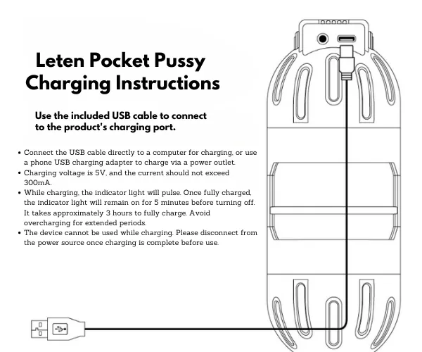 Leten Pocket Pussy Charging Instructions